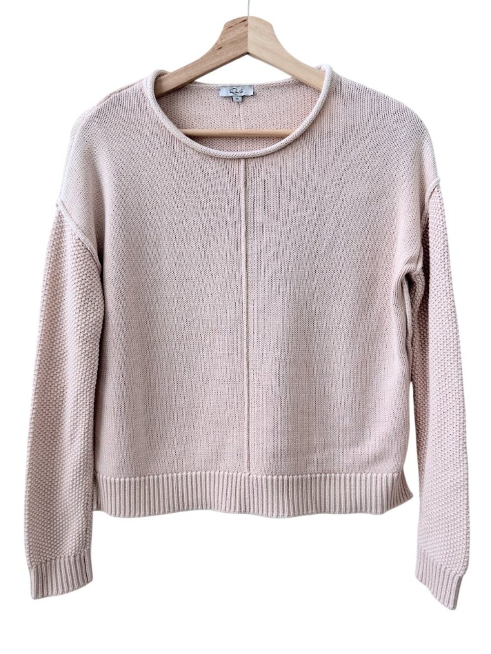 Rails Erin Sweater Women's XS Blush Pink Textured Knit Cotton Blend Pullover - Picture 2 of 8